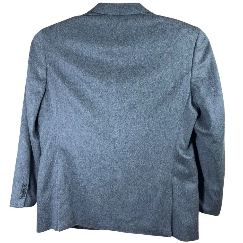blujacket Cashmere Flannel Blazer Men 46R Gray Sportcoat Suit Jacket Winter Soft